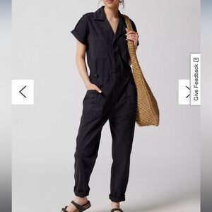 Pistola Grover Short Sleeve Field Jumpsuit charcoal black size small